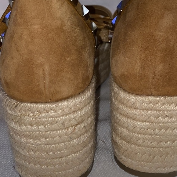 Marc Fisher Jazlyn Wo Size 8 Tan Espadrille Shoes with Double wrap ankle straps - Picture 7 of 15